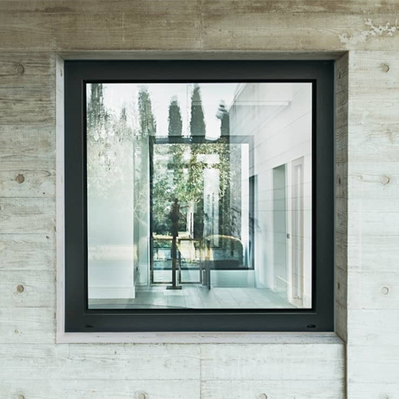 ventana pvc fija negro