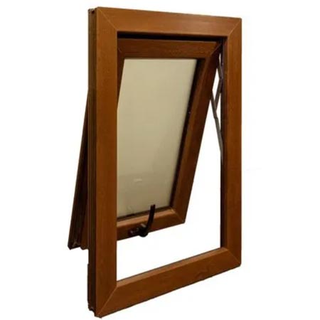 ventana pvc proyectante nogal
