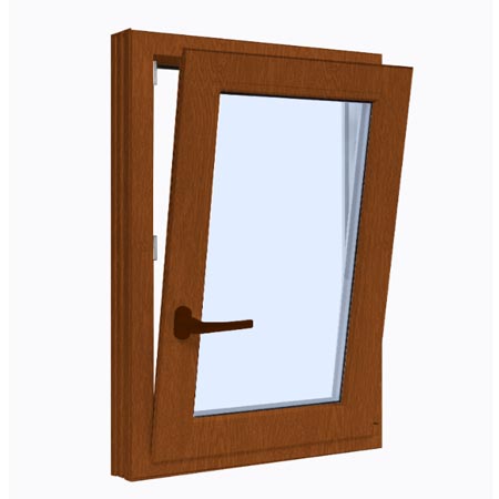 ventana pvc oscilante roble